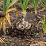 Overwintered Garlic in March